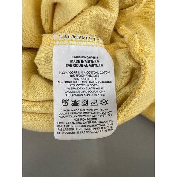 Nike Terry Sweatshirt Size Small Crewneck Cropped Pullover Yellow White Sporty - Picture 6 of 9